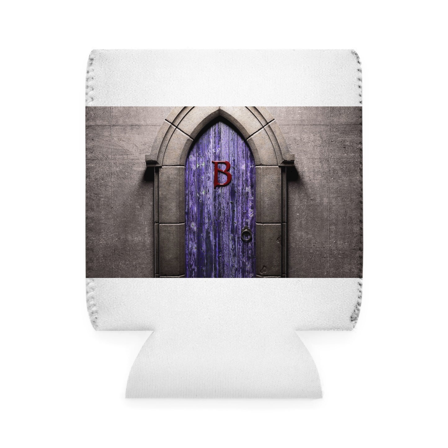 Mystical Door Can Cooler Sleeve, Gothic Drink Sleeve, Unique Gift for Halloween, Party Favor, Personalized Beverage Holder